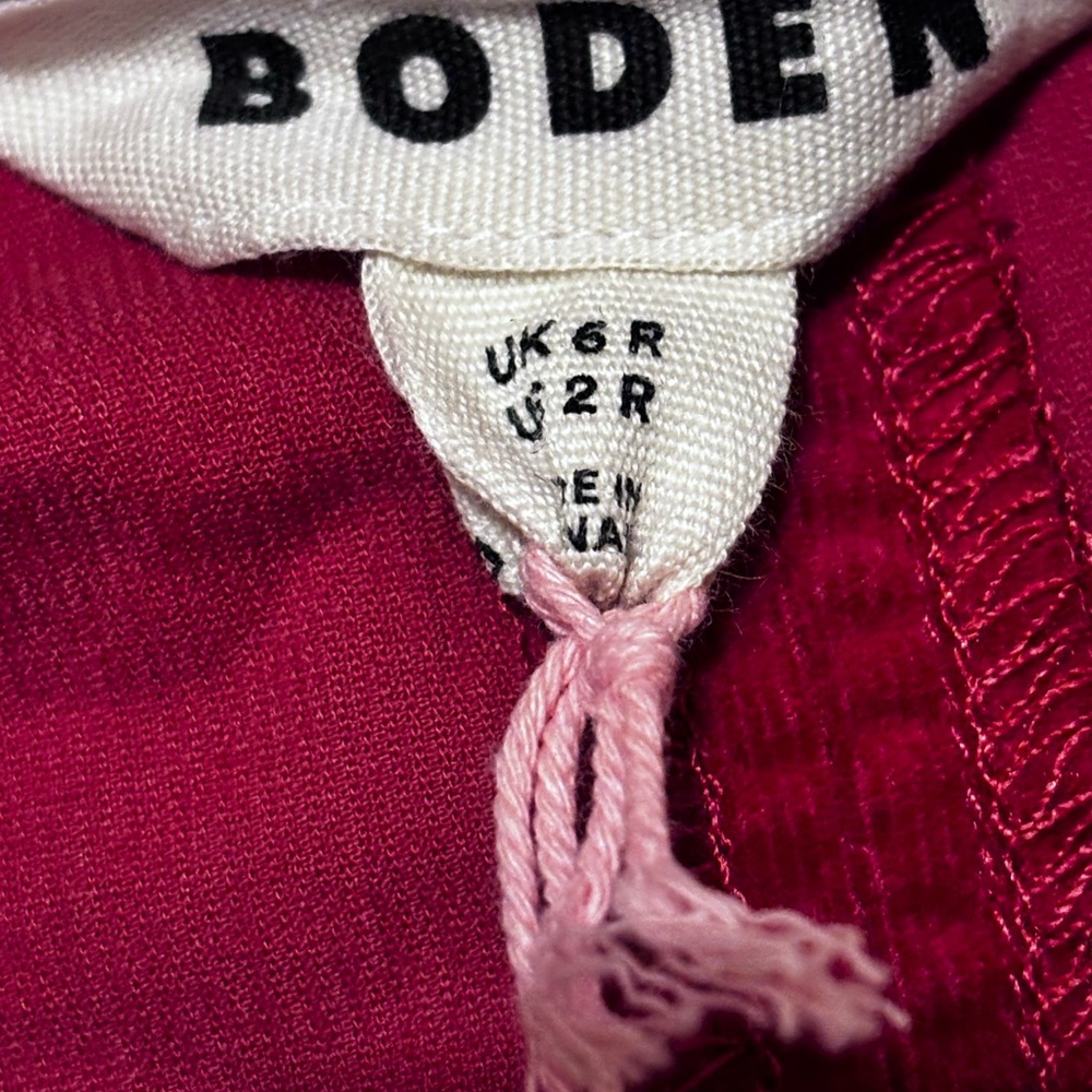 Boden Ros Panelled Cord Short Dress Women’s Crimson Red  Size 2R - Picture 7 of 13